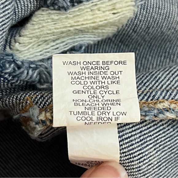 Vylette Distressed Denim Mini Skirt / Jean Skirt Frayed Hem Juniors Size 7 - Picture 6 of 8